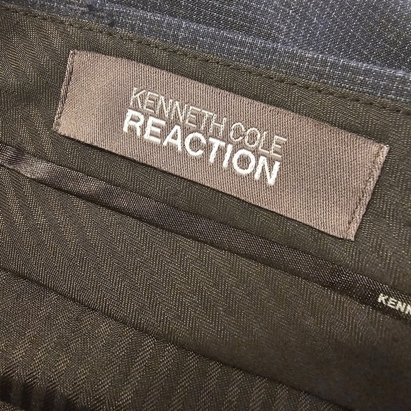 Blue Kenneth Cole Reaction Men's Grid Dress Pants - Picture 3 of 11